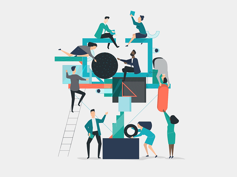 SaaS applications teamwork illustration